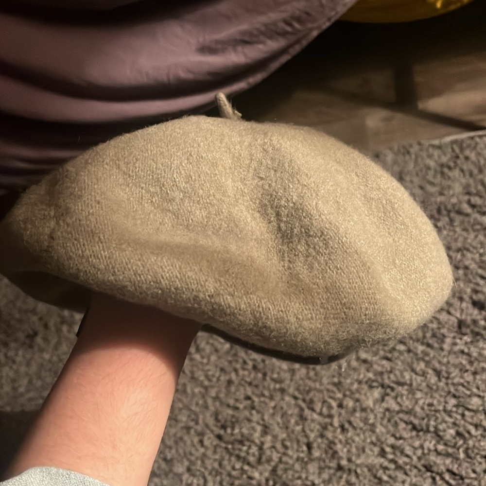 Authentic Sage Green Wool Beret View 2